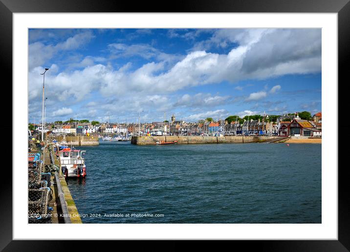 Anstruther Harbour Framed Mounted Print by Kasia Design