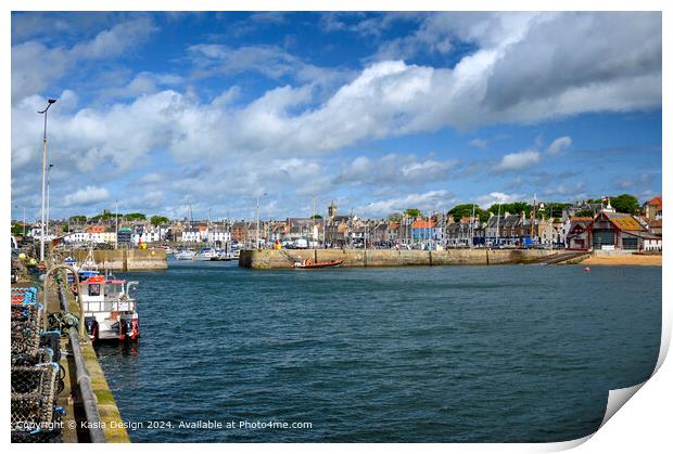 Anstruther Harbour Print by Kasia Design