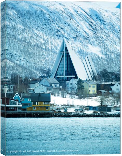 Glass Triangle Architecture Tromso Canvas Print by Md Arif Jawed