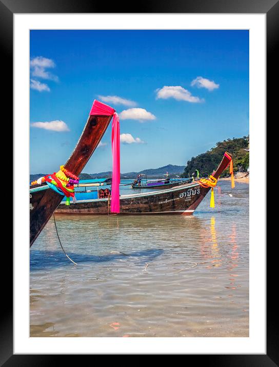 Ao Nang Beach Ribbons Framed Mounted Print by Kevin Hellon