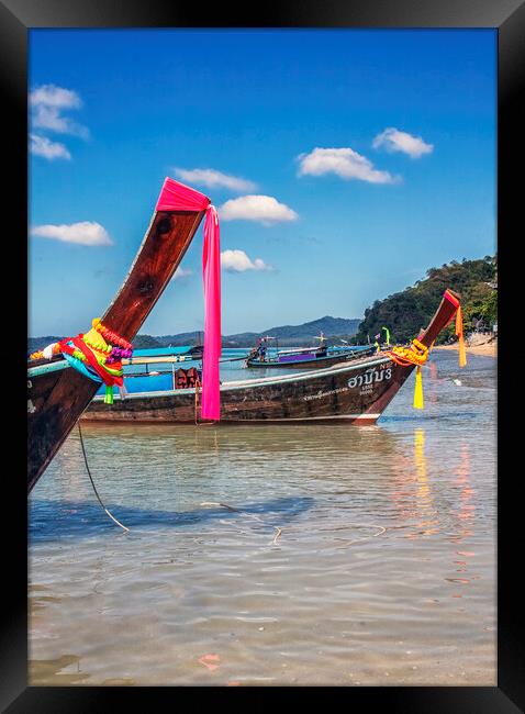 Ao Nang Beach Ribbons Framed Print by Kevin Hellon