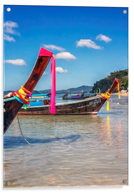 Ao Nang Beach Ribbons Acrylic by Kevin Hellon