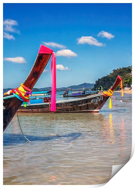 Ao Nang Beach Ribbons Print by Kevin Hellon