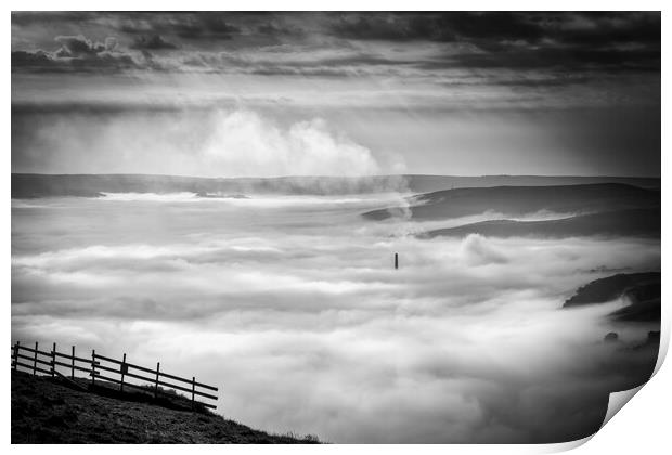 Hope Valley Cloud Inversion Print by Tim Hill