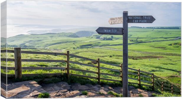 Mam Tor Sign Canvas Print by Tim Hill