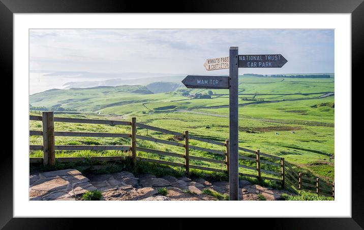 Mam Tor Sign Framed Mounted Print by Tim Hill
