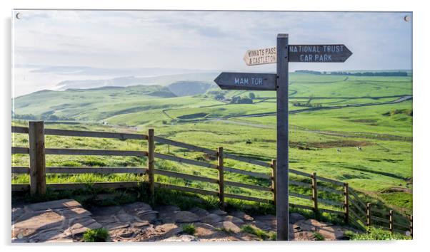 Mam Tor Sign Acrylic by Tim Hill