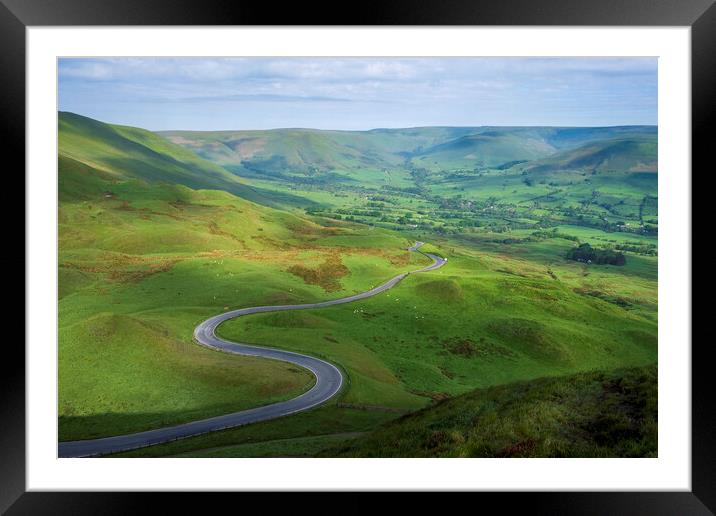 Snake Road Edale Valley Framed Mounted Print by Tim Hill