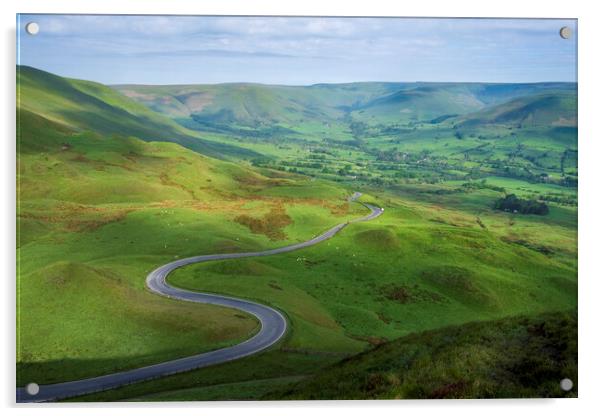 Snake Road Edale Valley Acrylic by Tim Hill