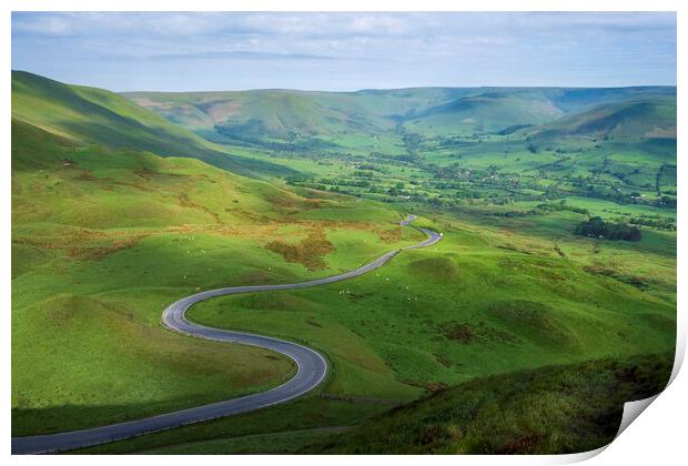 Snake Road Edale Valley Print by Tim Hill