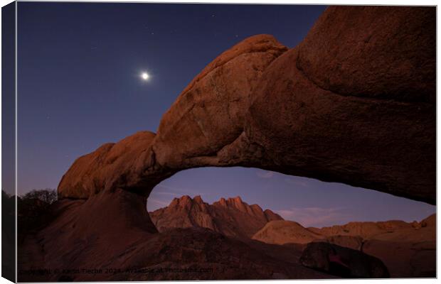 Spitzkoppe Arch Moonrise Canvas Print by Karin Tieche