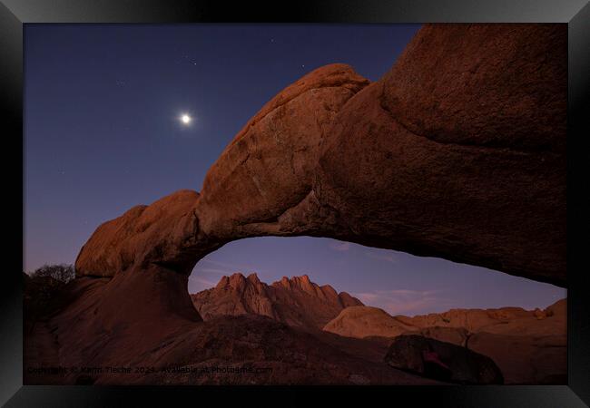 Spitzkoppe Arch Moonrise Framed Print by Karin Tieche