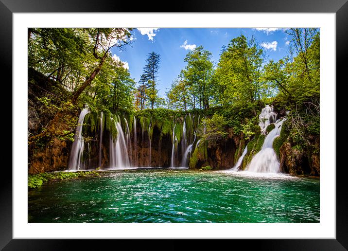 Crystal Green Waterfall  Framed Mounted Print by Suppakij Vorasriherun