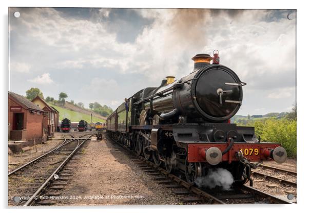 GWR Castle Class Steam Locomotive at Cheddleton Acrylic by Rob Hawkins