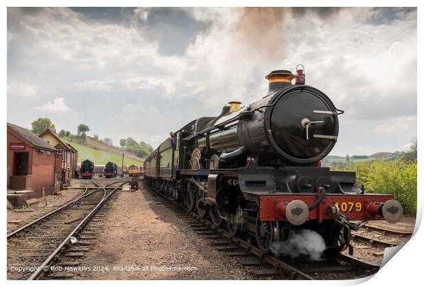 GWR Castle Class Steam Locomotive at Cheddleton Print by Rob Hawkins