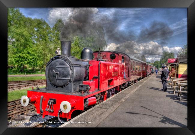 Red Steam Locomotive Rowsley South Framed Print by Rob Hawkins