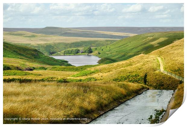 Wessenden Reservoir West Yorkshire Print by Diana Mower