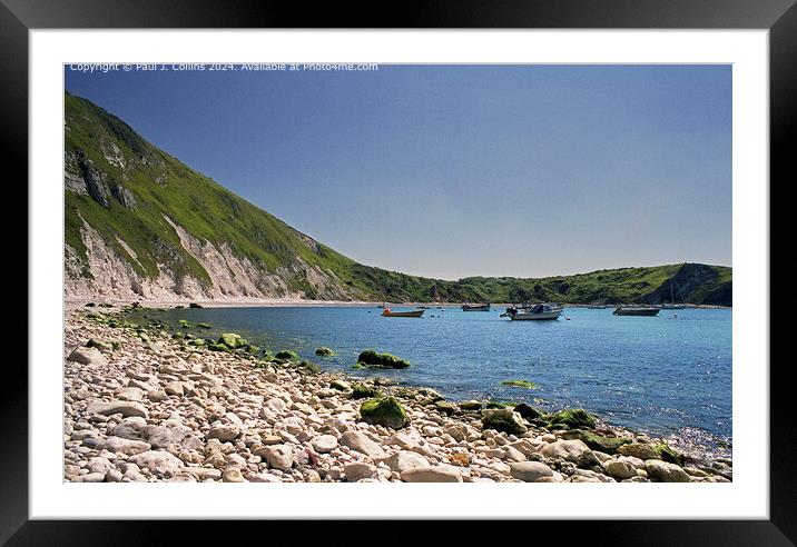 Lulworth Cove Framed Mounted Print by Paul J. Collins