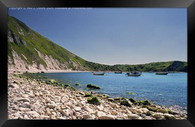 Lulworth Cove Framed Print by Paul J. Collins