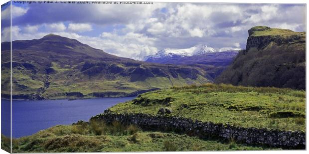 The Sound of Raasay and Ben Tianavaig Canvas Print by Paul J. Collins
