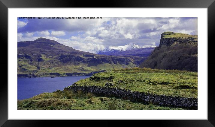 The Sound of Raasay and Ben Tianavaig Framed Mounted Print by Paul J. Collins