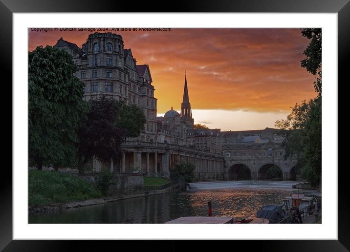 Pulteney Bridge Sunset, Bath Framed Mounted Print by Duncan Savidge