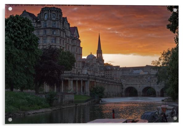 Pulteney Bridge Sunset, Bath Acrylic by Duncan Savidge