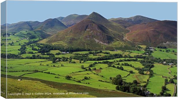Causey Pike, Rowling End and Rigg Screes Canvas Print by Paul J. Collins