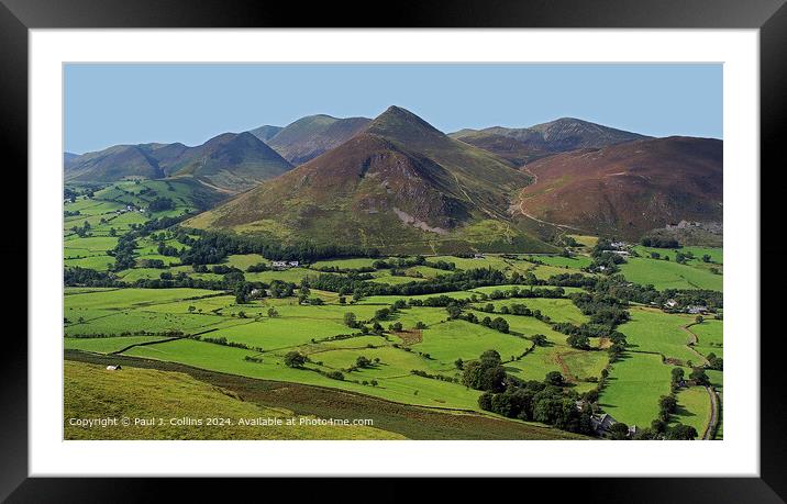 Causey Pike, Rowling End and Rigg Screes Framed Mounted Print by Paul J. Collins