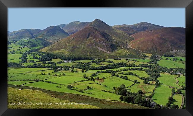 Causey Pike, Rowling End and Rigg Screes Framed Print by Paul J. Collins