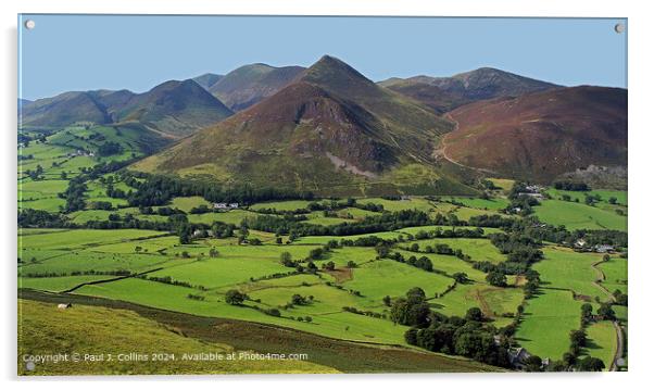 Causey Pike, Rowling End and Rigg Screes Acrylic by Paul J. Collins