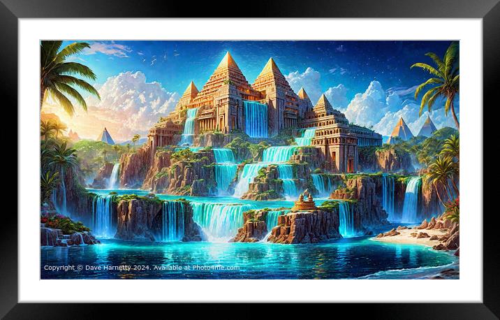 Atlantean Dreams 34-Colourful Mythical Atlantis CityScape Framed Mounted Print by Dave Harnetty