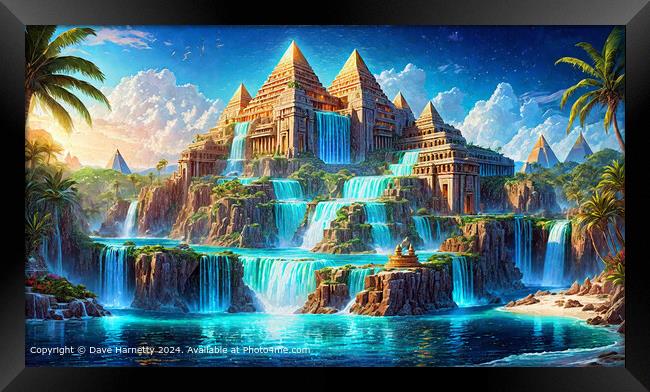 Atlantean Dreams 34-Colourful Mythical Atlantis CityScape Framed Print by Dave Harnetty