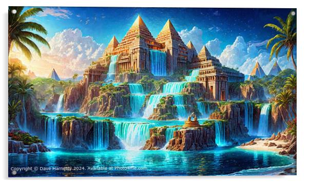 Atlantean Dreams 34-Colourful Mythical Atlantis CityScape Acrylic by Dave Harnetty