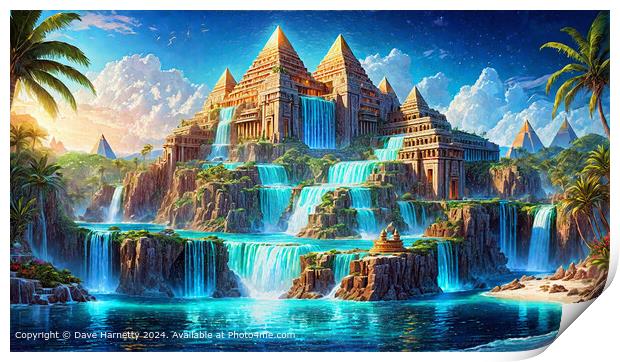 Atlantean Dreams 34-Colourful Mythical Atlantis CityScape Print by Dave Harnetty