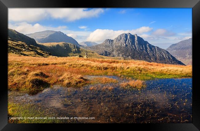 Snowdonia Uplands and Tryfan in Autumn Framed Print by Pearl Bucknall