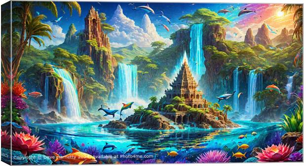 Atlantean Dreams 38-Fantasy Land and Waterscape Art Canvas Print by Dave Harnetty