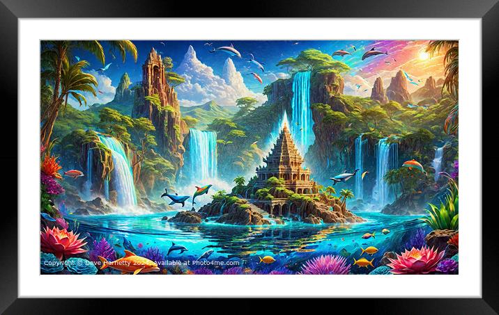 Atlantean Dreams 38-Fantasy Land and Waterscape Art Framed Mounted Print by Dave Harnetty