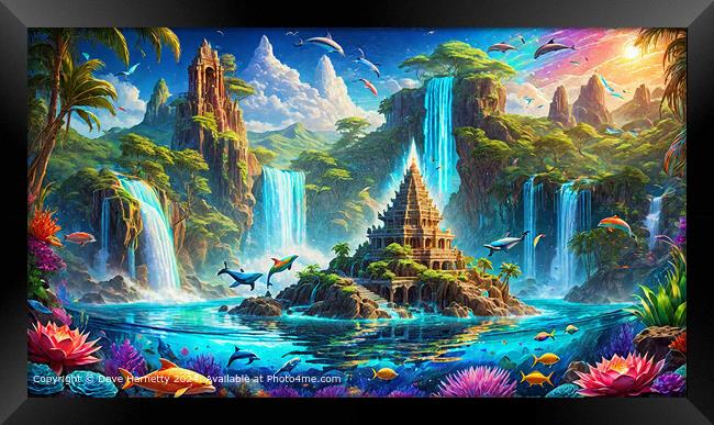 Atlantean Dreams 38-Fantasy Land and Waterscape Art Framed Print by Dave Harnetty