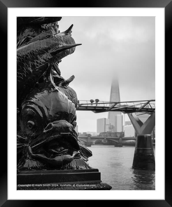 Rainy Day, River Thames  Framed Mounted Print by mark Smith