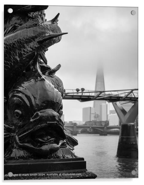 Rainy Day, River Thames  Acrylic by mark Smith