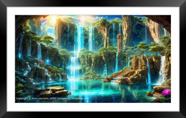 Atlantean Dreams 39-Colorful Fantasy Waterscape Art Framed Mounted Print by Dave Harnetty