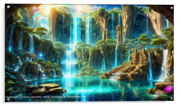 Atlantean Dreams 39-Colorful Fantasy Waterscape Art Acrylic by Dave Harnetty