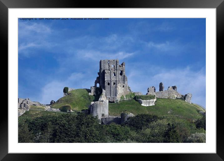Corfe Castle Ruins Dorset Framed Mounted Print by Tom McPherson