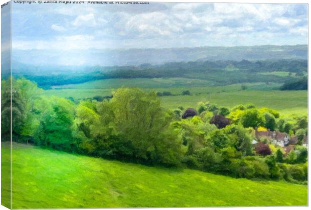 White Horse Wood Park Canvas Print by Zahra Majid