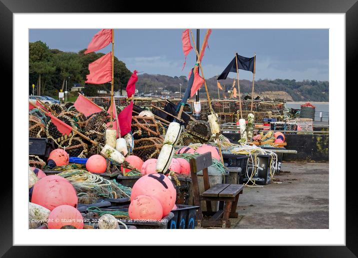 Mudeford Quay Fishing Gear Framed Mounted Print by Stuart Wyatt