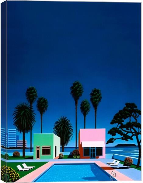 Hiroshi Nagai - City Pop , Vaporwave Aesthetic  Canvas Print by Welliam Store