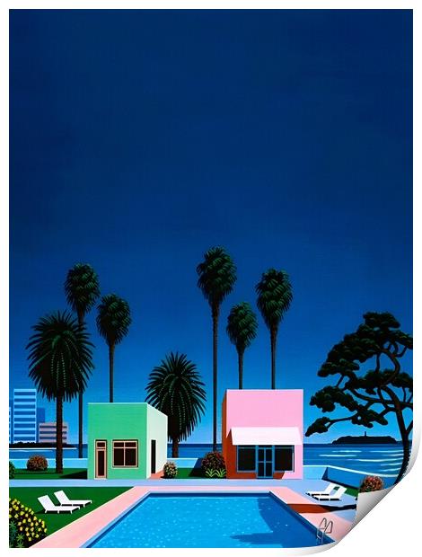 Hiroshi Nagai - City Pop , Vaporwave Aesthetic  Print by Welliam Store