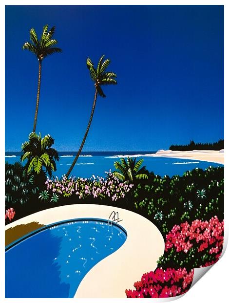 Hiroshi nagai - Swimming Pool, vaporwave, 3. Print by Welliam Store