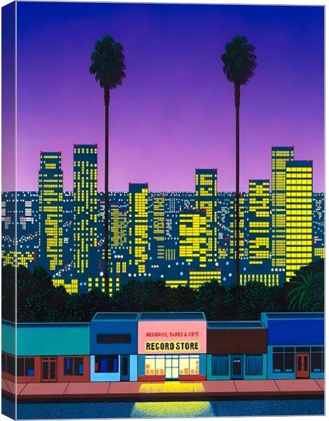 Hiroshi Nagai - City Pop At Night Canvas Print by Welliam Store